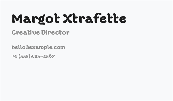 Margot Xtrafette Business Card