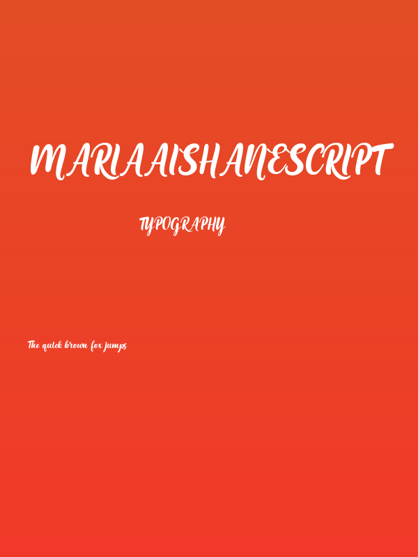 MariaAishaneScript Poster