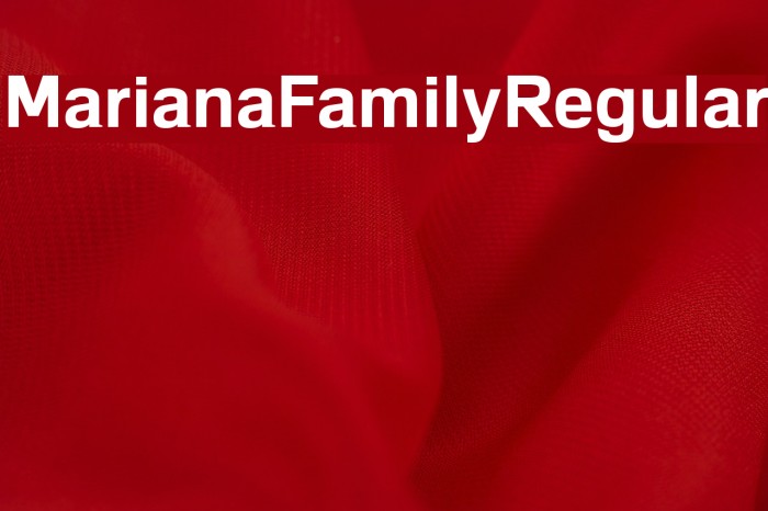 MarianaFamilyRegular Font examples
