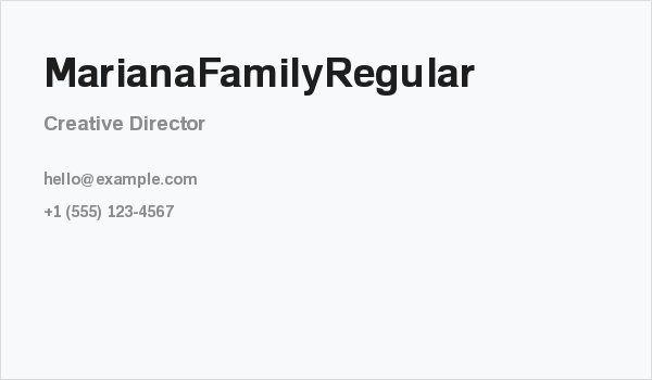 MarianaFamilyRegular Business Card