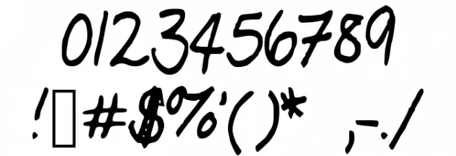 MariasHandwriting Font OTHER CHARS