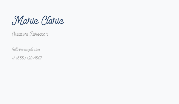 Marie Clarie Business Card