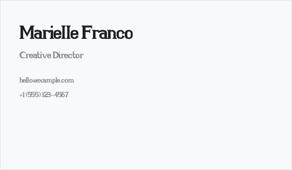 Marielle Franco Business Card
