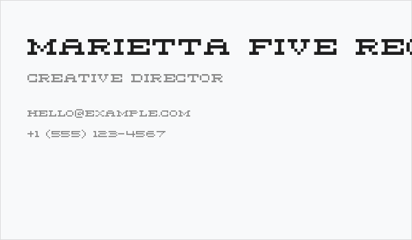 Marietta Five Regular Business Card