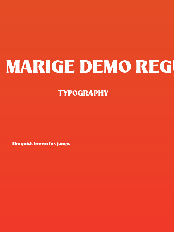 Marige DEMO Regular Poster