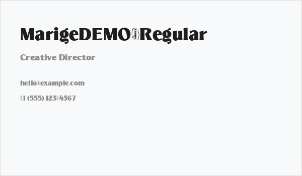 MarigeDEMO-Regular Business Card