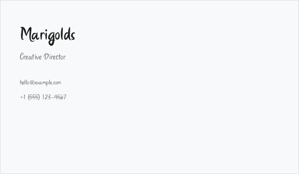 Marigolds Business Card