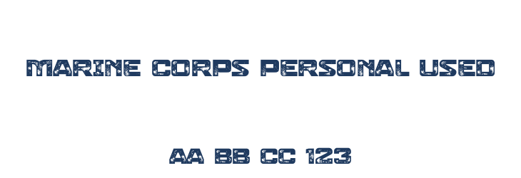 Marine Corps Personal Used Font Preview