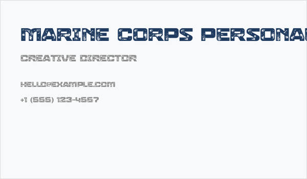 Marine Corps Personal Used Business Card