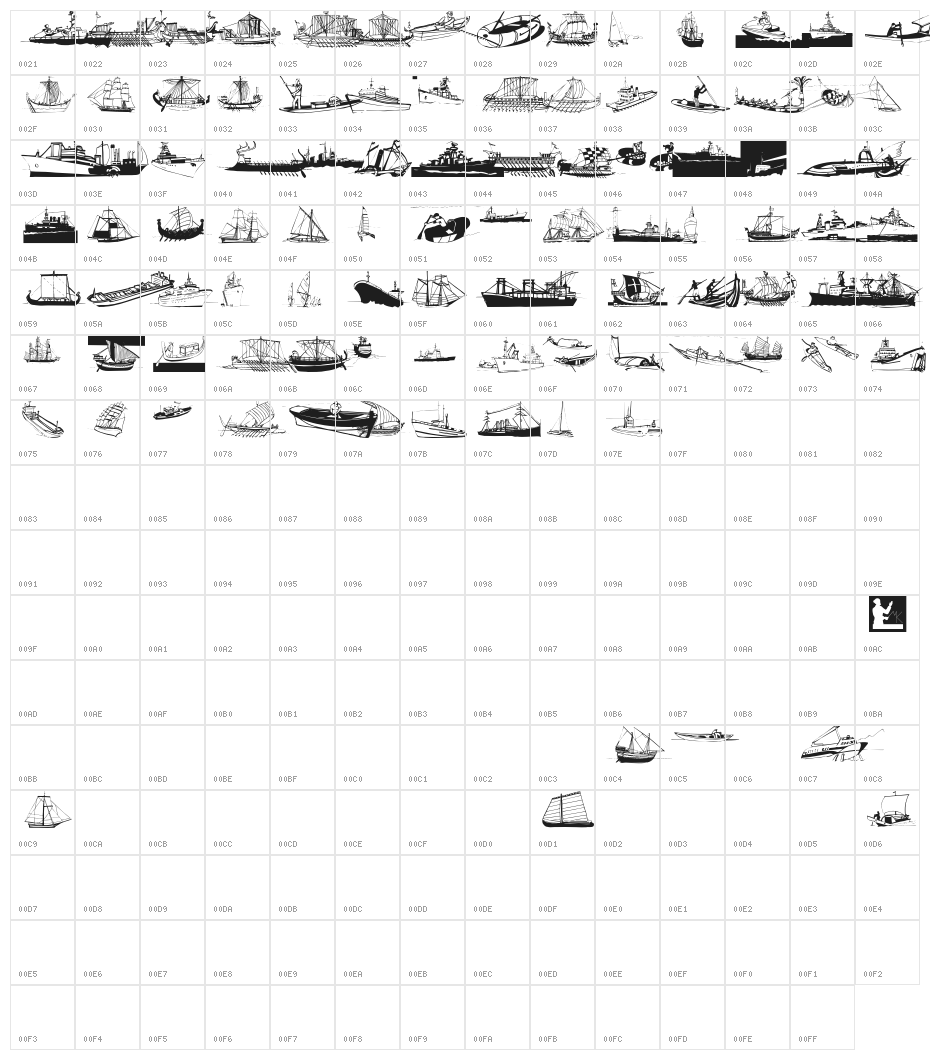 MarineBats Character Map