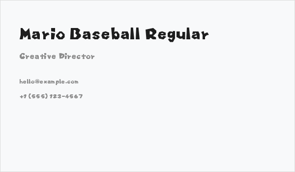 Mario Baseball Regular Business Card