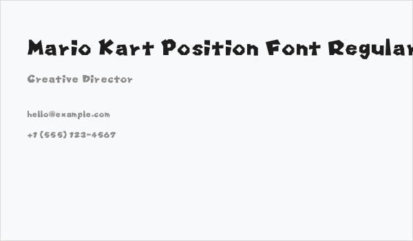 Mario Kart Position Font Regular Business Card