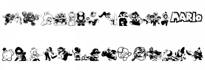 Mario and Luigi फ़ॉन्ट अपरकेस