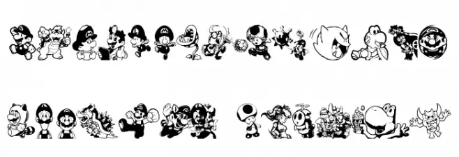 Mario and Luigi फ़ॉन्ट लोअरकेस