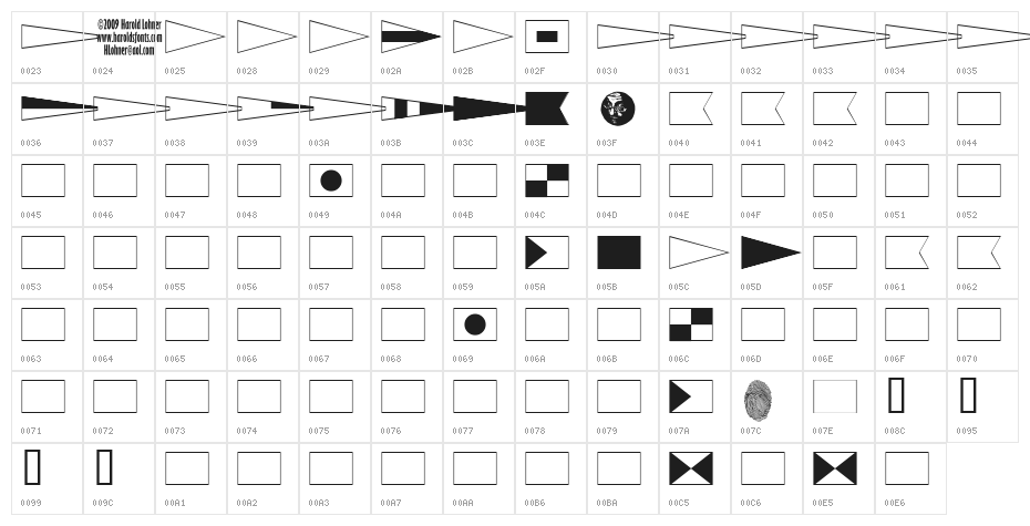 Maritime Flags Black Character Map