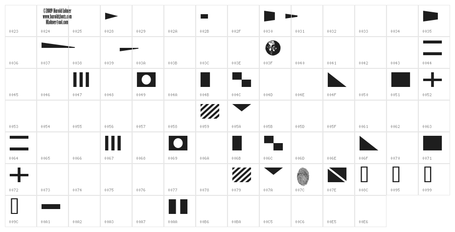 Maritime Flags Yellow Character Map