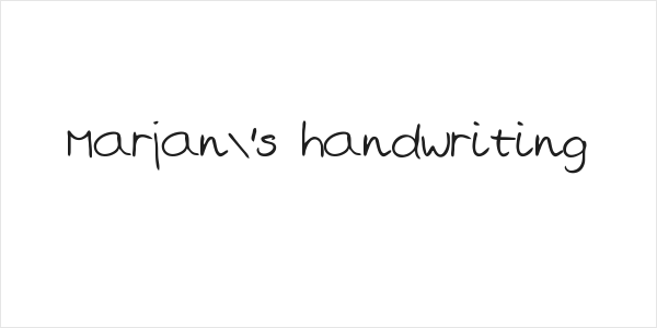Marjan's handwriting Logo