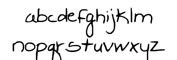 Marjorieshand Schriftart Kleinbuchstaben