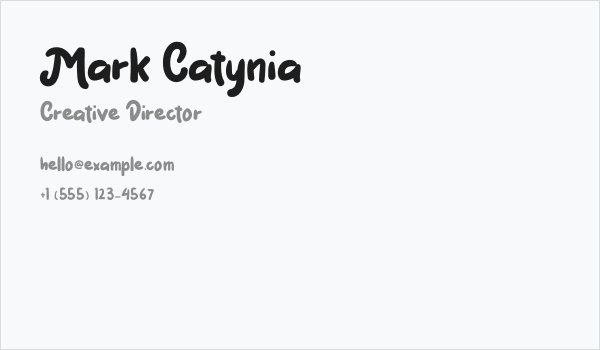 Mark Catynia Business Card