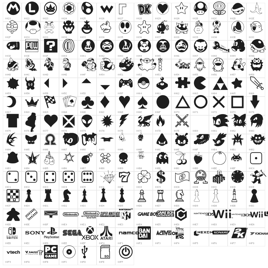 Markbats 8 Regular Character Map