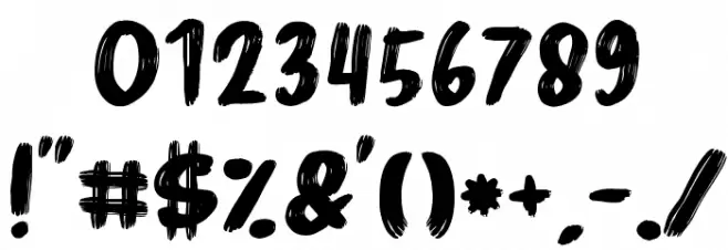 Marker Brush Font OTHER CHARS