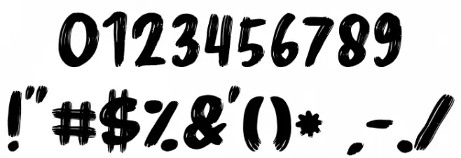 Marker Brush Font OTHER CHARS