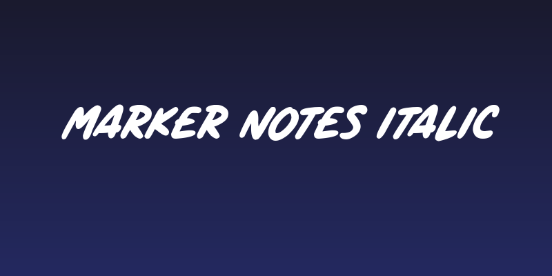 Marker Notes Italic Social Header