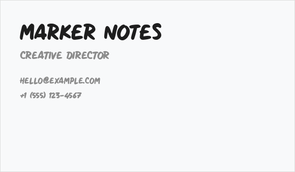 Marker Notes Business Card