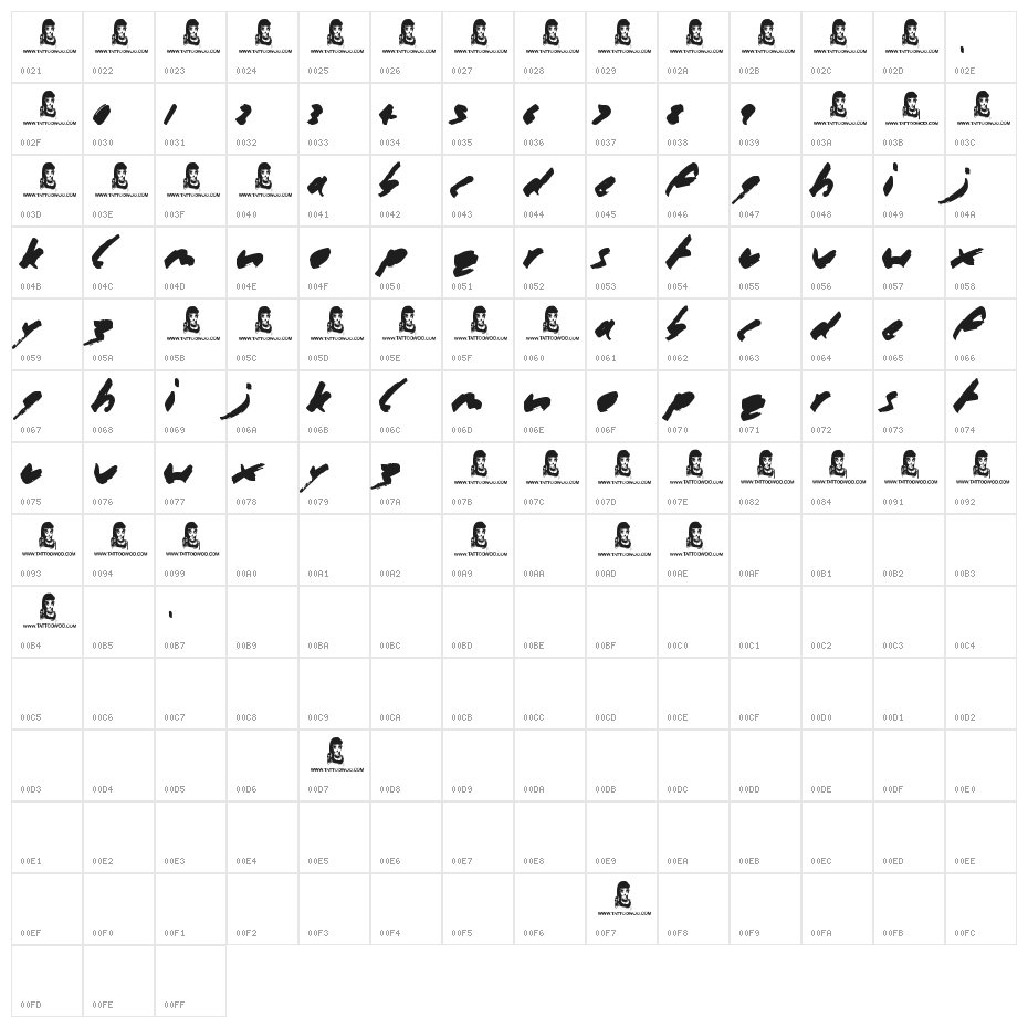 Marker Pen Character Map
