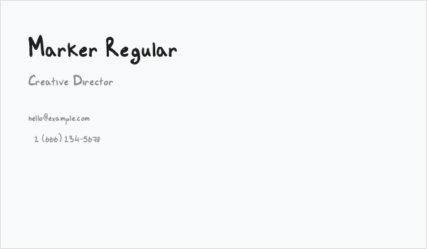 Marker Regular Business Card