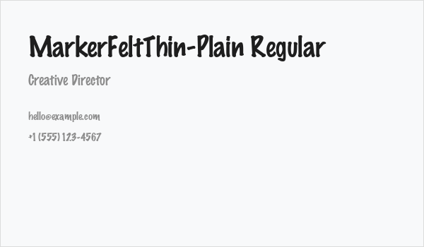 MarkerFeltThin-Plain Regular Business Card