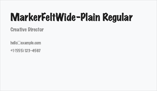 MarkerFeltWide-Plain Regular Business Card
