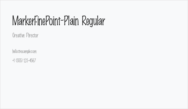 MarkerFinePoint-Plain Regular Business Card
