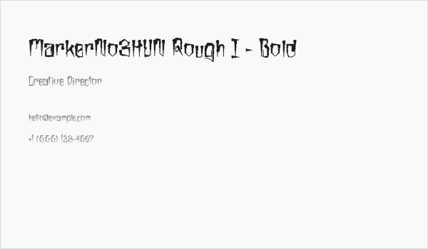 MarkerNo3HUN Rough I - Bold Business Card