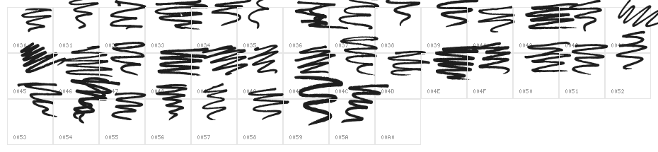 MarkerScribbles Character Map