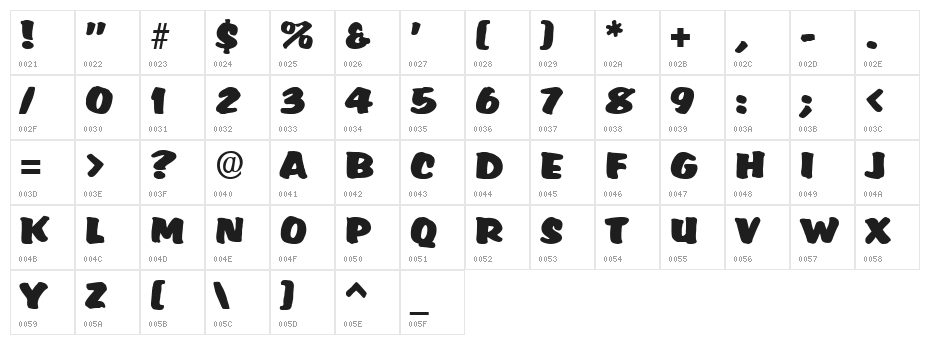 Market Regular Character Map