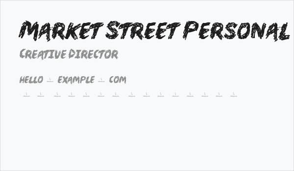 Market Street Personal Use Business Card