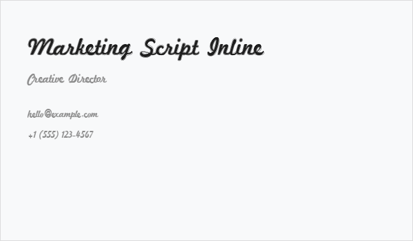 Marketing Script Inline Business Card