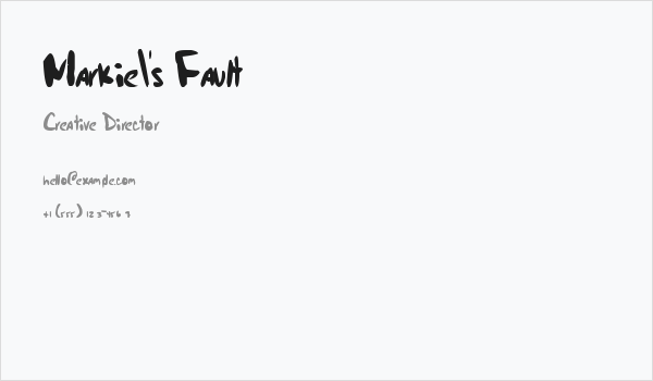 Markie's Fault Business Card