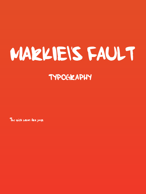 Markie's Fault Poster