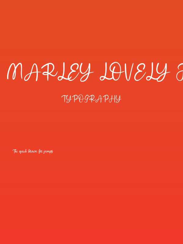 Marley Lovely Free Font Regular Poster