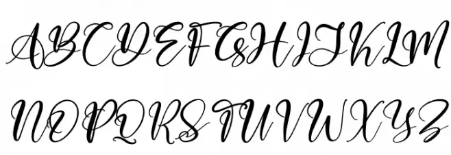 Marliana Alisha Italic 字体 大写