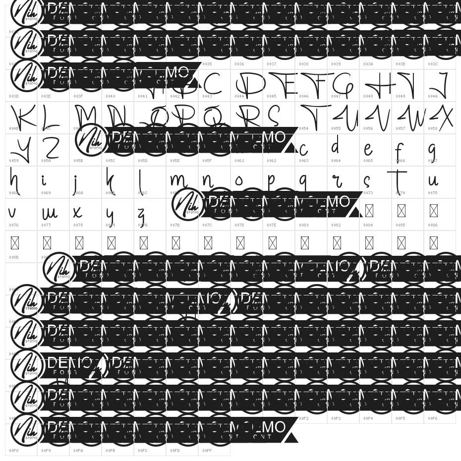 Marlinton Demo Character Map