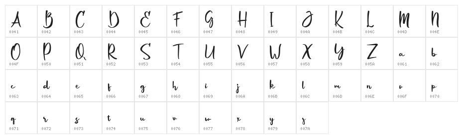 Marlyn Free Regular Character Map