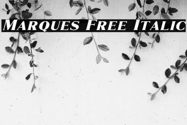 Marques Free Italic Font examples