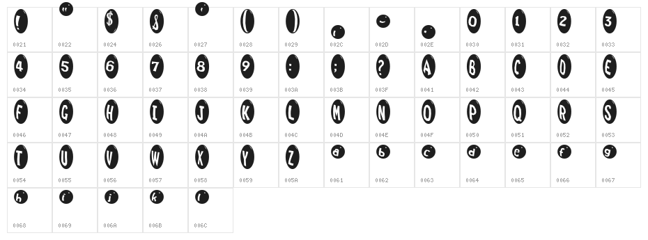 Marrididdles Medium Character Map