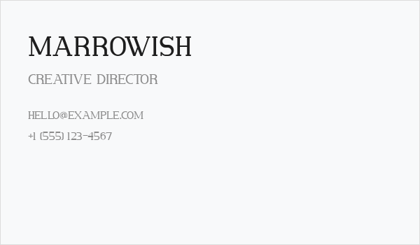Marrowish Business Card