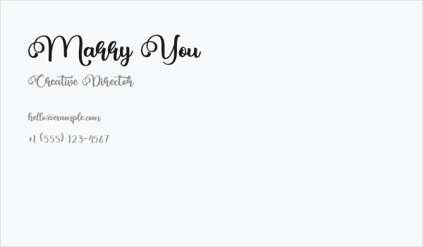 Marry You Business Card