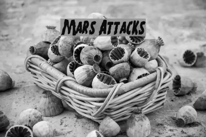 Mars Attacks Fonte examples