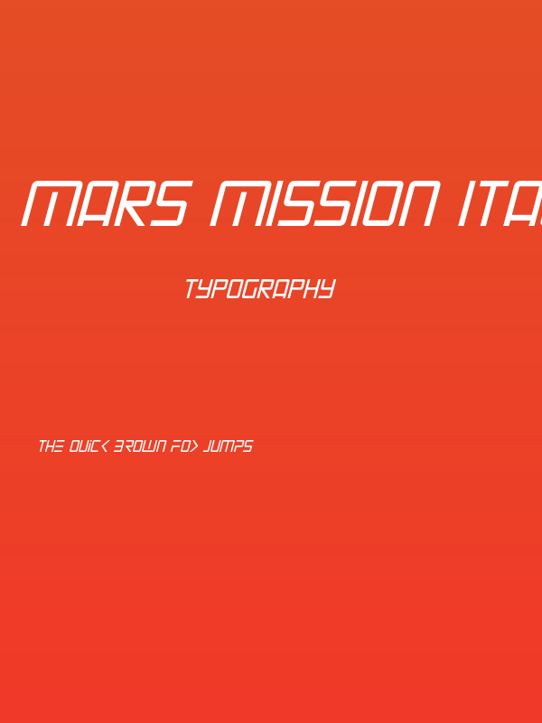 Mars Mission Italic Poster
